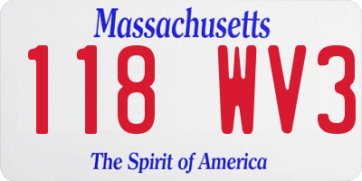 MA license plate 118WV3