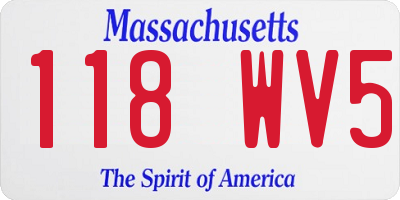 MA license plate 118WV5