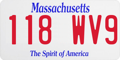 MA license plate 118WV9