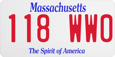MA license plate 118WW0