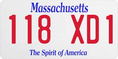 MA license plate 118XD1