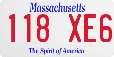 MA license plate 118XE6