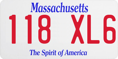 MA license plate 118XL6