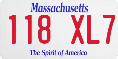 MA license plate 118XL7