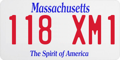 MA license plate 118XM1
