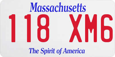MA license plate 118XM6
