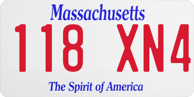MA license plate 118XN4