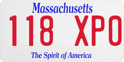 MA license plate 118XP0