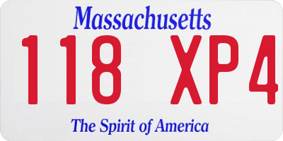 MA license plate 118XP4