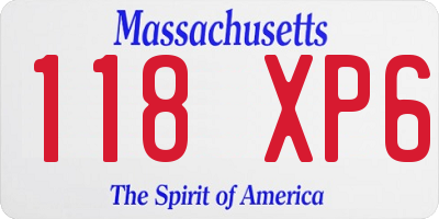 MA license plate 118XP6
