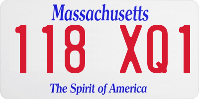 MA license plate 118XQ1