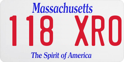 MA license plate 118XR0