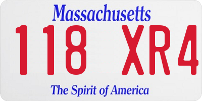 MA license plate 118XR4