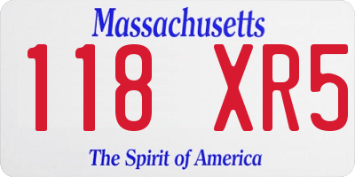 MA license plate 118XR5