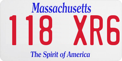 MA license plate 118XR6