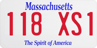 MA license plate 118XS1
