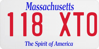 MA license plate 118XT0