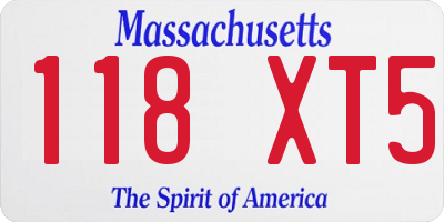 MA license plate 118XT5