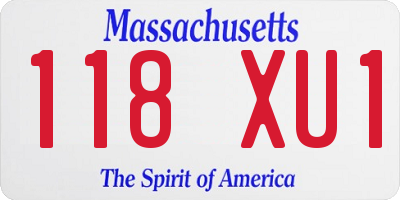 MA license plate 118XU1