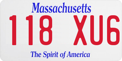 MA license plate 118XU6