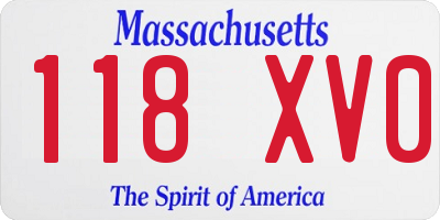 MA license plate 118XV0