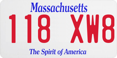MA license plate 118XW8
