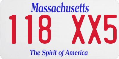 MA license plate 118XX5