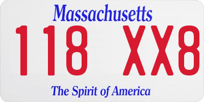 MA license plate 118XX8