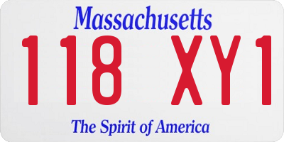 MA license plate 118XY1