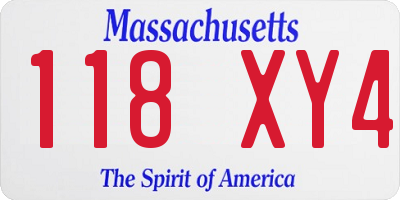 MA license plate 118XY4