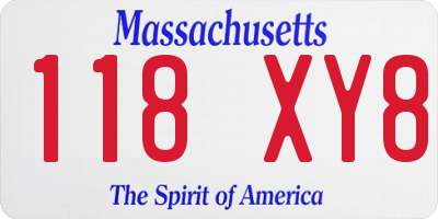 MA license plate 118XY8