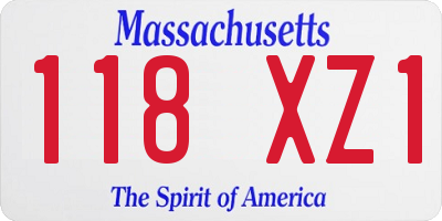 MA license plate 118XZ1