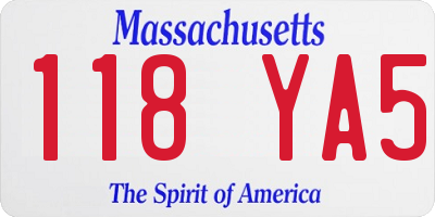 MA license plate 118YA5
