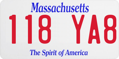 MA license plate 118YA8