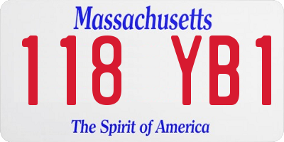 MA license plate 118YB1