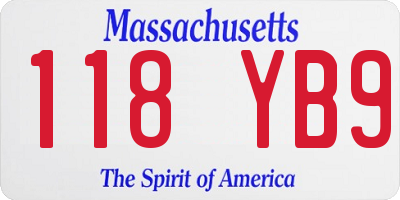 MA license plate 118YB9