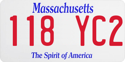 MA license plate 118YC2