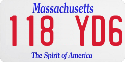 MA license plate 118YD6