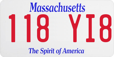 MA license plate 118YI8
