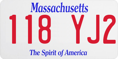 MA license plate 118YJ2