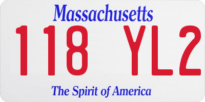 MA license plate 118YL2