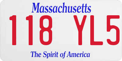 MA license plate 118YL5