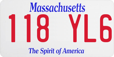 MA license plate 118YL6