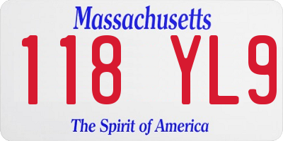 MA license plate 118YL9