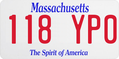 MA license plate 118YP0