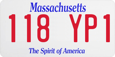 MA license plate 118YP1