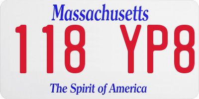 MA license plate 118YP8