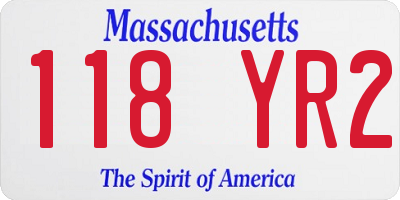 MA license plate 118YR2