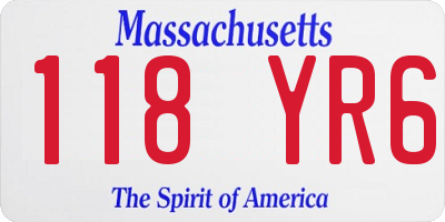 MA license plate 118YR6
