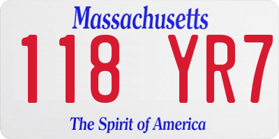 MA license plate 118YR7